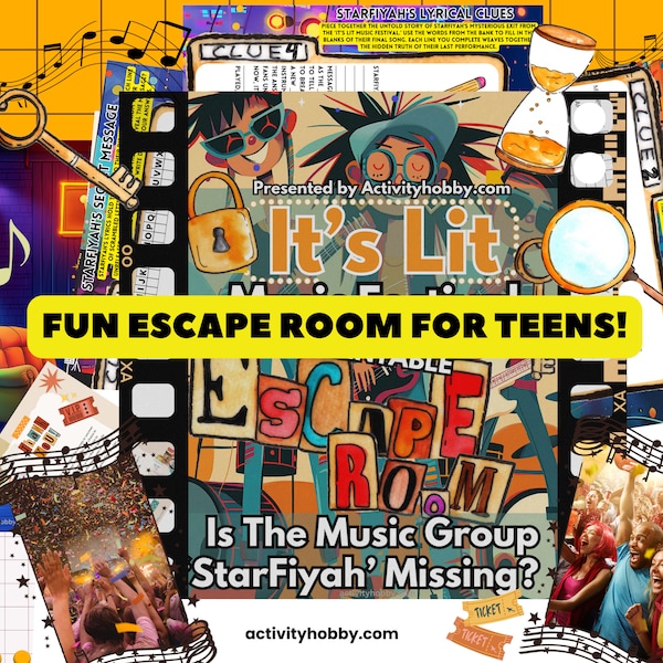 Printable Escape Room for Teens |Family - Diy Logic Party Puzzle Mystery - Family Game Night | Escape Rooms