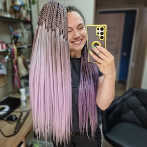 Ombre Braiding Hair Extensions: Dark Brown to Light Purple, Faux Dreadlocks