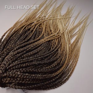 Schwarz bis Blond Ombre Flechthaar, doppelseitig, Kanekalon, Full Set