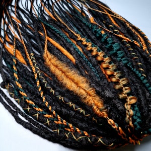 Black Crochet DE Dreads: Textured Dreadlock Extensions - 50 Double-Ended