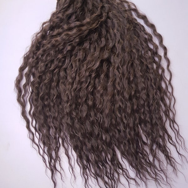 Dark brown curly dreadlocks Wavy Dreads Crochet hook set Synthetic dreads Double ended dreads Faux hair Artificial hair handmade dreadlocks