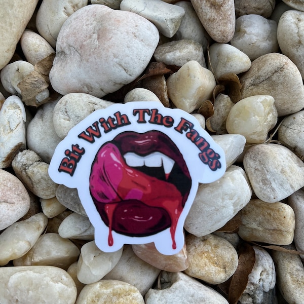 Horror Art Sticker, Lips, Tongue, Fangs Stickers, Halloween stickers, Horror stickers, Vampire Stickers, Waterproof Sticker