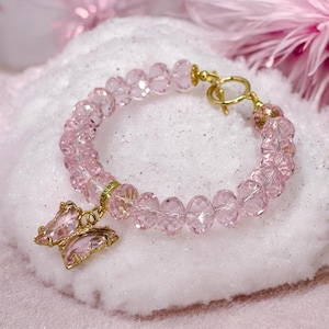 Hope CRYSTAL GLASS Schmetterling Armband, Anlauffrei, Langlebig, Bettelarmband, Schmetterling Armband, Schmetterling Schmuck, Hypoallergen