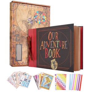Libro de aventuras en relieve 3D, película UP, álbum de fotos hecho a mano para hacer álbumes de recortes, libro de visitas para bodas, álbum retro Kraft para aniversarios y San Valentín