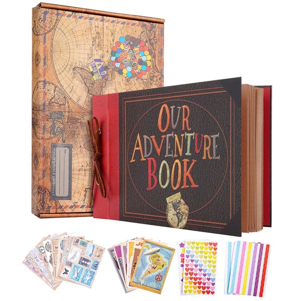 Libro de aventuras con relieve 3D, UP, álbum de recortes DIY hecho a mano, álbum de fotos retro Kraft, regalo personalizado para bodas, aniversarios y San Valentín