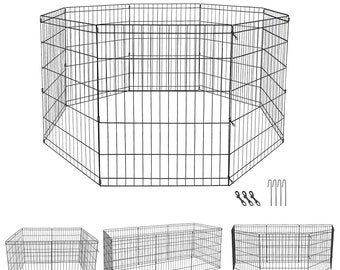 8 Panels 30 Inch Playpen Large Crate Fence Exercise Cage for Tall Dog