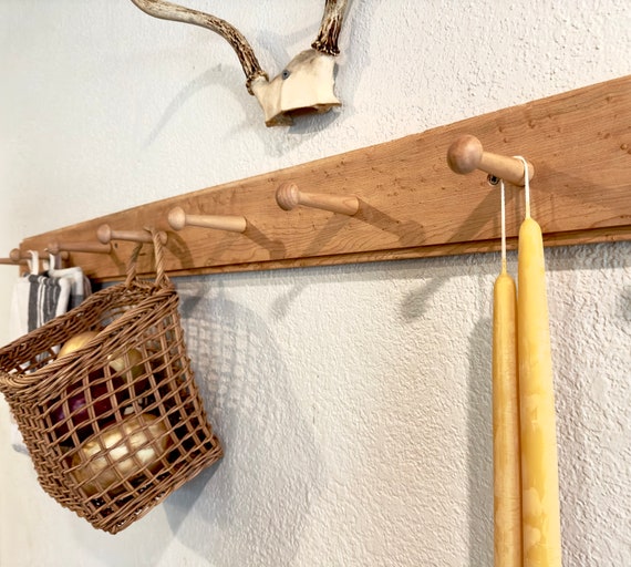 Solid Maple Shaker Peg Rail Coat Rack Etsy