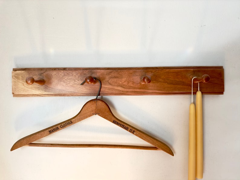 Solid Cherry Shaker Peg Rail Coat Rack - Etsy