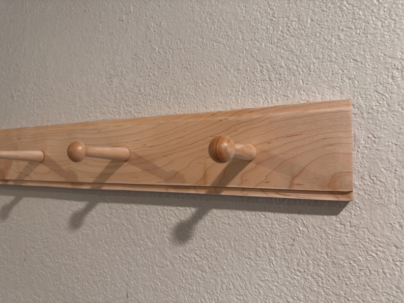 Solid Maple Shaker Peg Rail Coat Rack - Etsy
