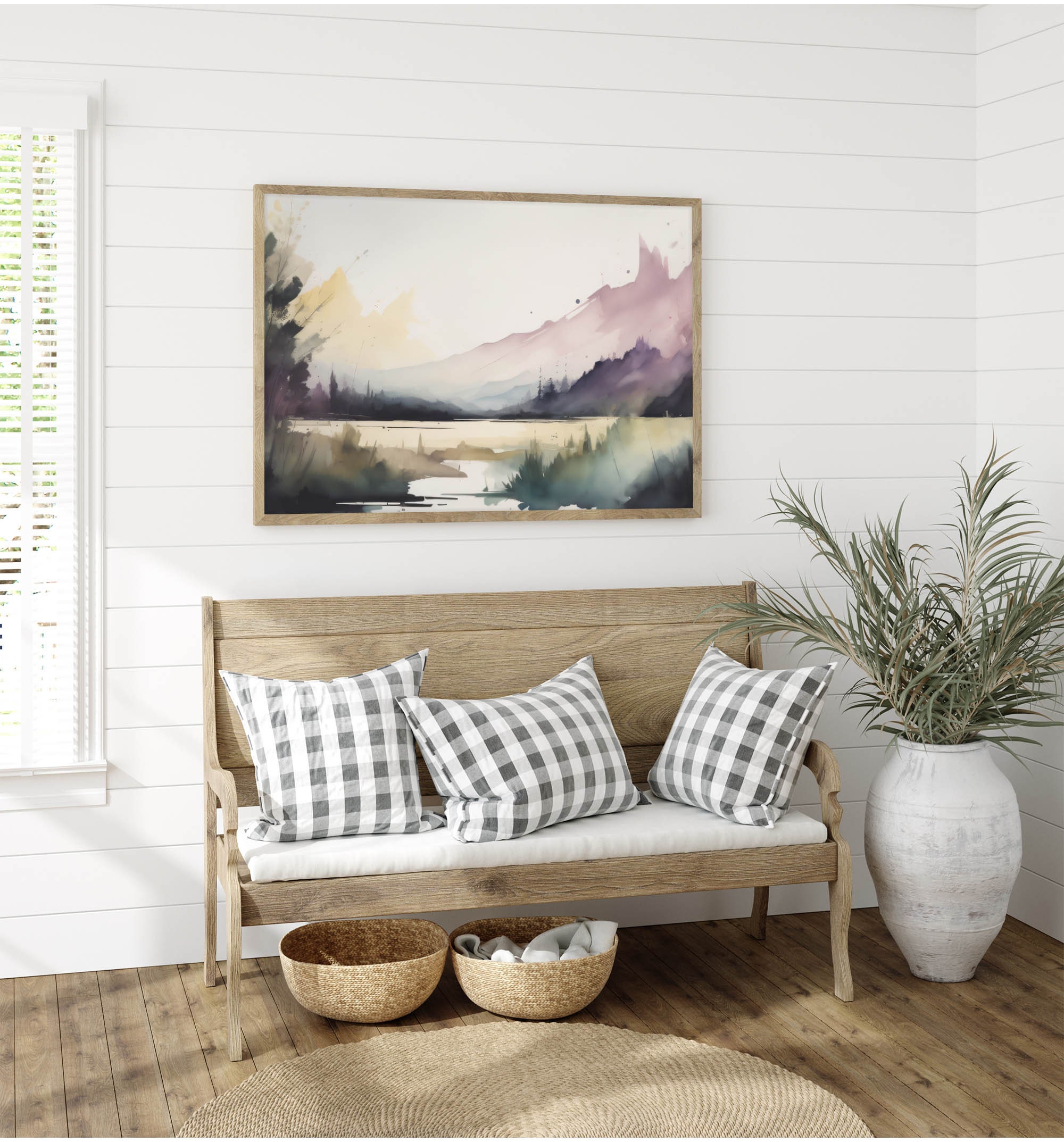 Purple Mountain Watercolor Printable Wall Art Digital - Etsy