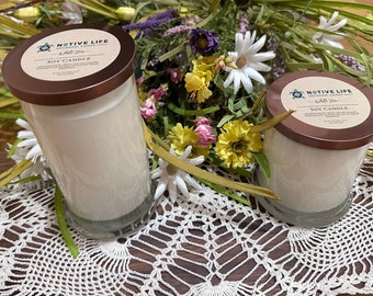 Soy Candles, 12 oz and 21 oz, Status Jars, Wood Wicks, All Natural, Handcrafted, Small Batch