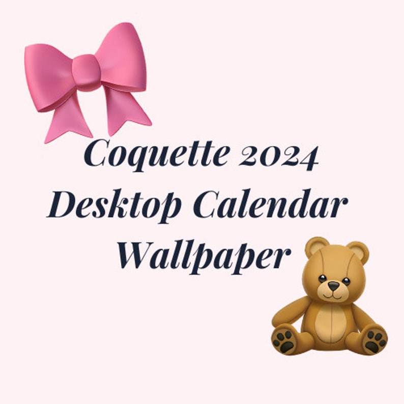 Coquette 2024 Desktop Calendar Wallpaper Etsy