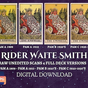 Rider Wartet Smith Tarot Karten 4 Decks | PAM A, PAM B, PAM C Rohscans | Digitaler Download | JPEG