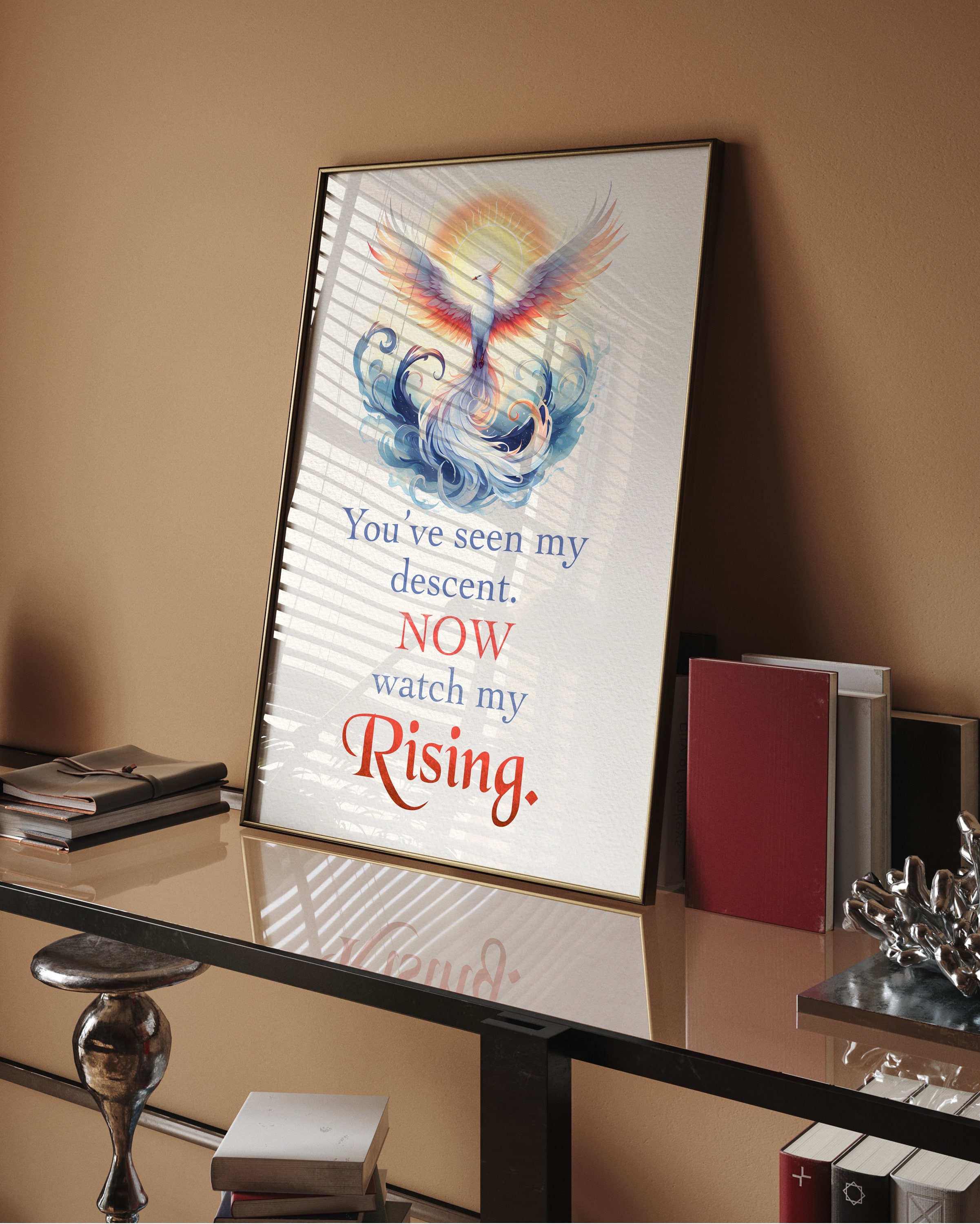 Rising Phoenix Bird Quote Art DIGITAL DOWNLOAD Rise From the Rising Phoenix Bird Quote Art DIGITAL DOWNLOAD Rise From the