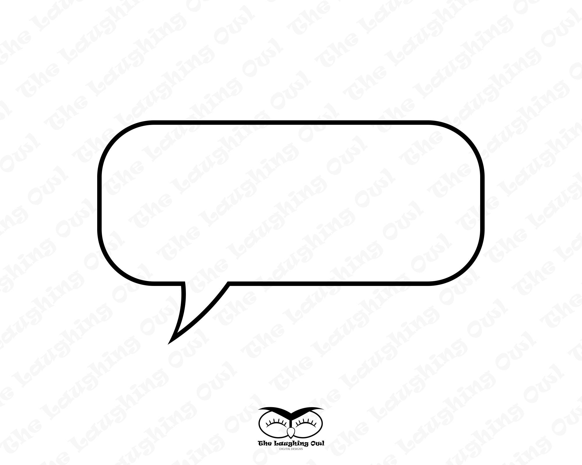 Rounded Rectangle Text Bubble, Digital Download png, Svg, Jpg, Dxf
