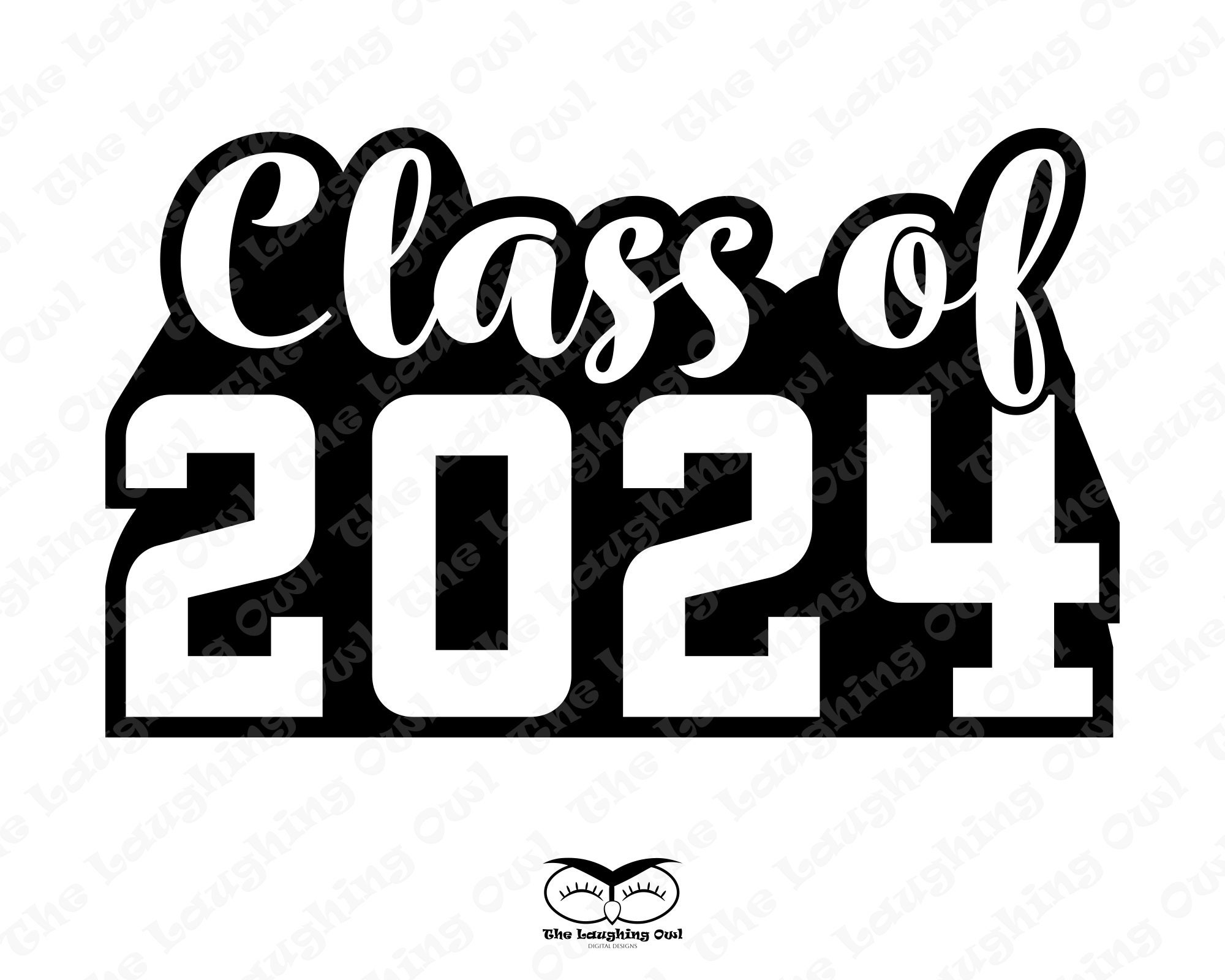 Class of 2024 Graphic Design With Transparent Letters and Numbers