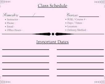 Class Schedule Template