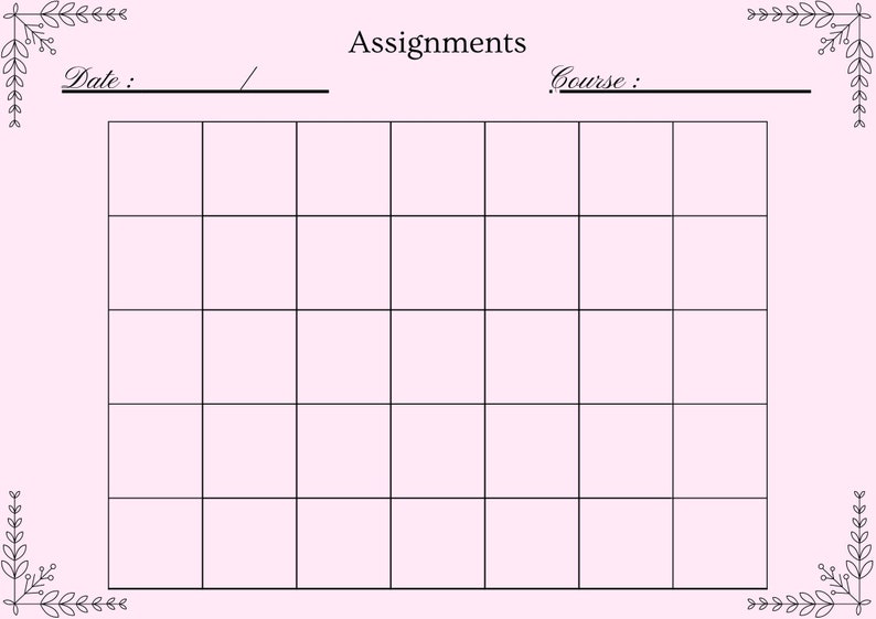 Class Schedule Template - Etsy
