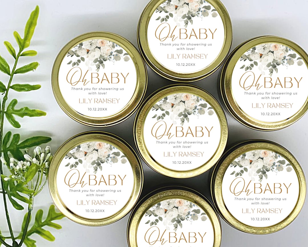Personalized Baby Shower Candle Favors: Soy Wax, Set of 12 - Etsy