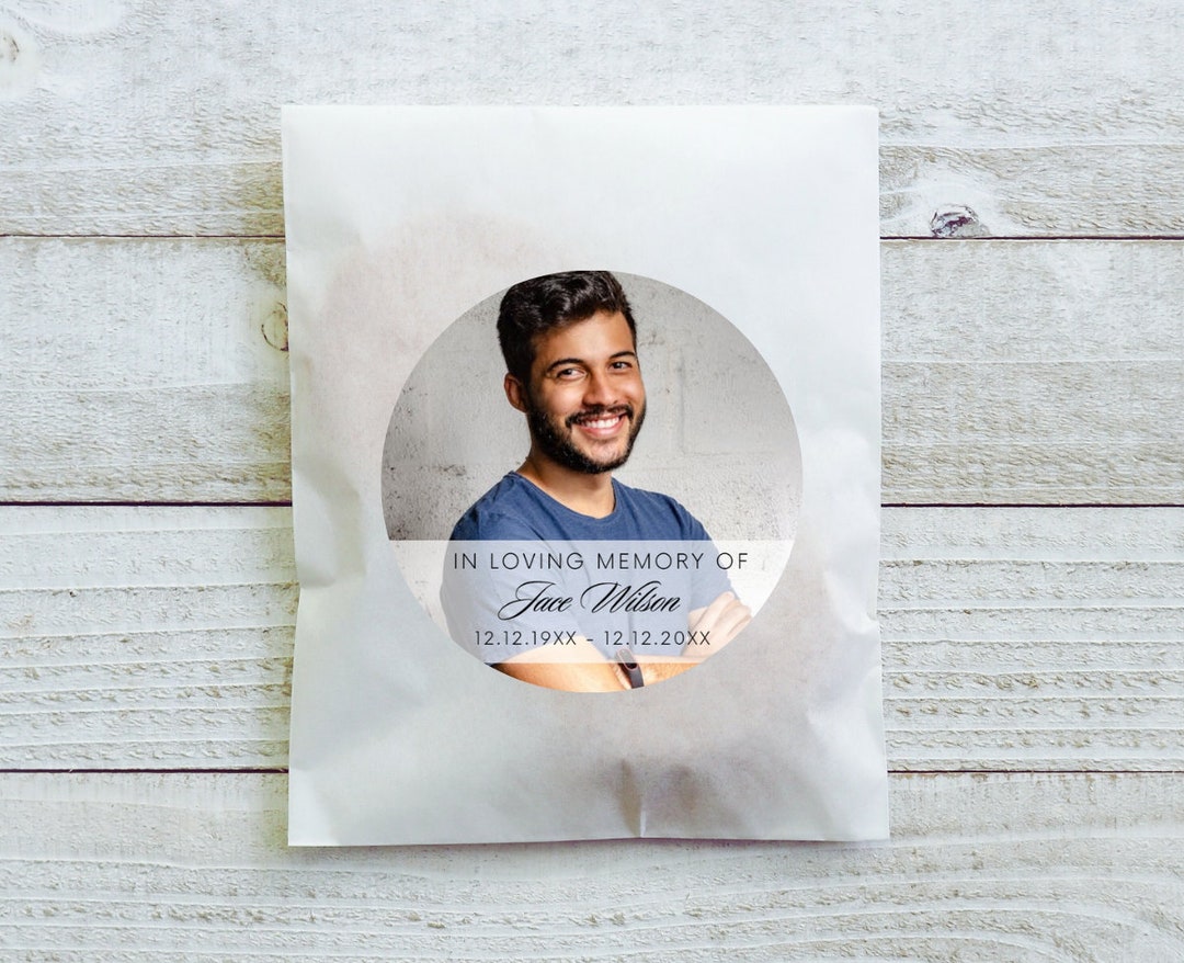 Funeral Sticker Cd R File Personalized Memorial Service Stickers - in Loving Memory Funeral ...