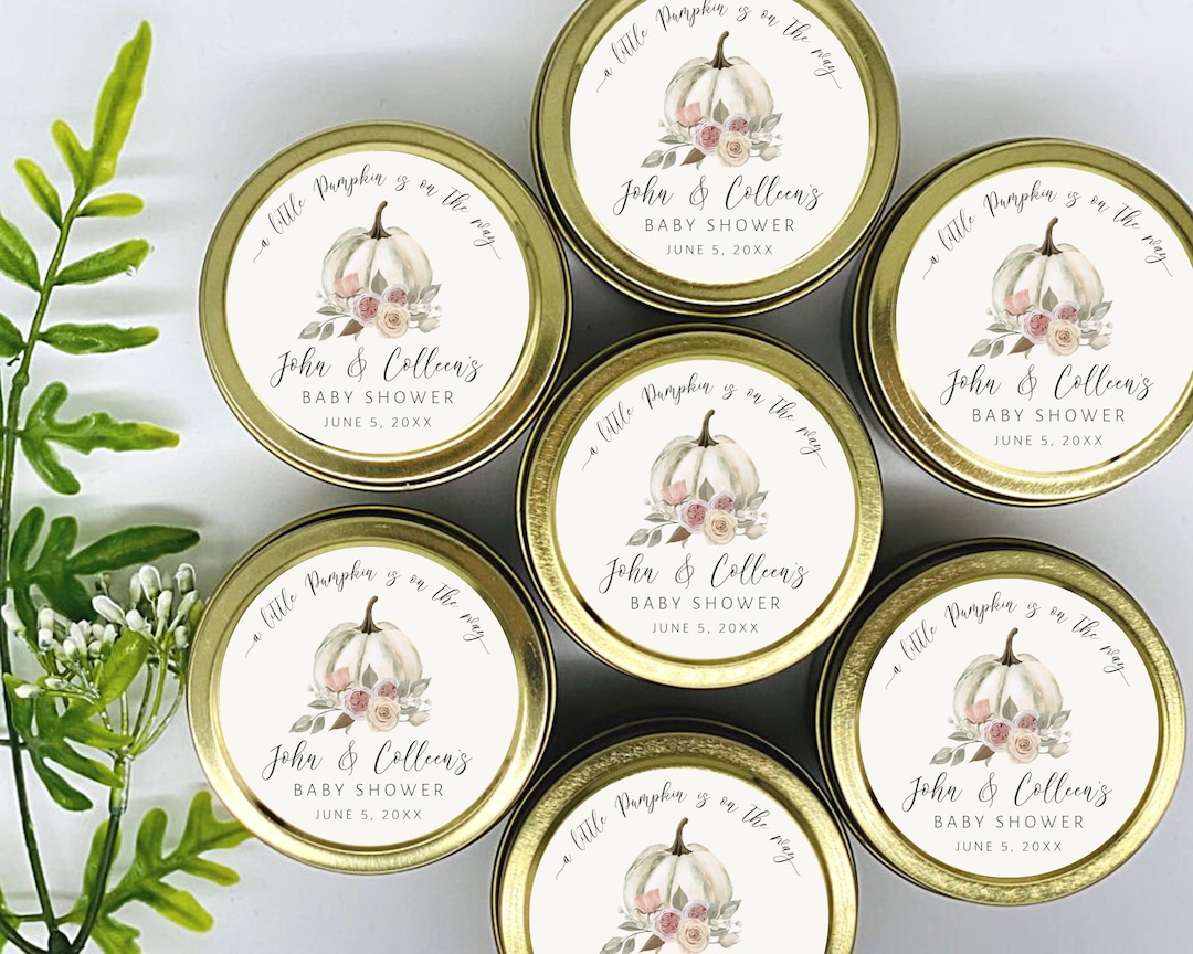Personalized Pumpkin Baby Shower Favors: Soy Candle Set of 12 - Etsy