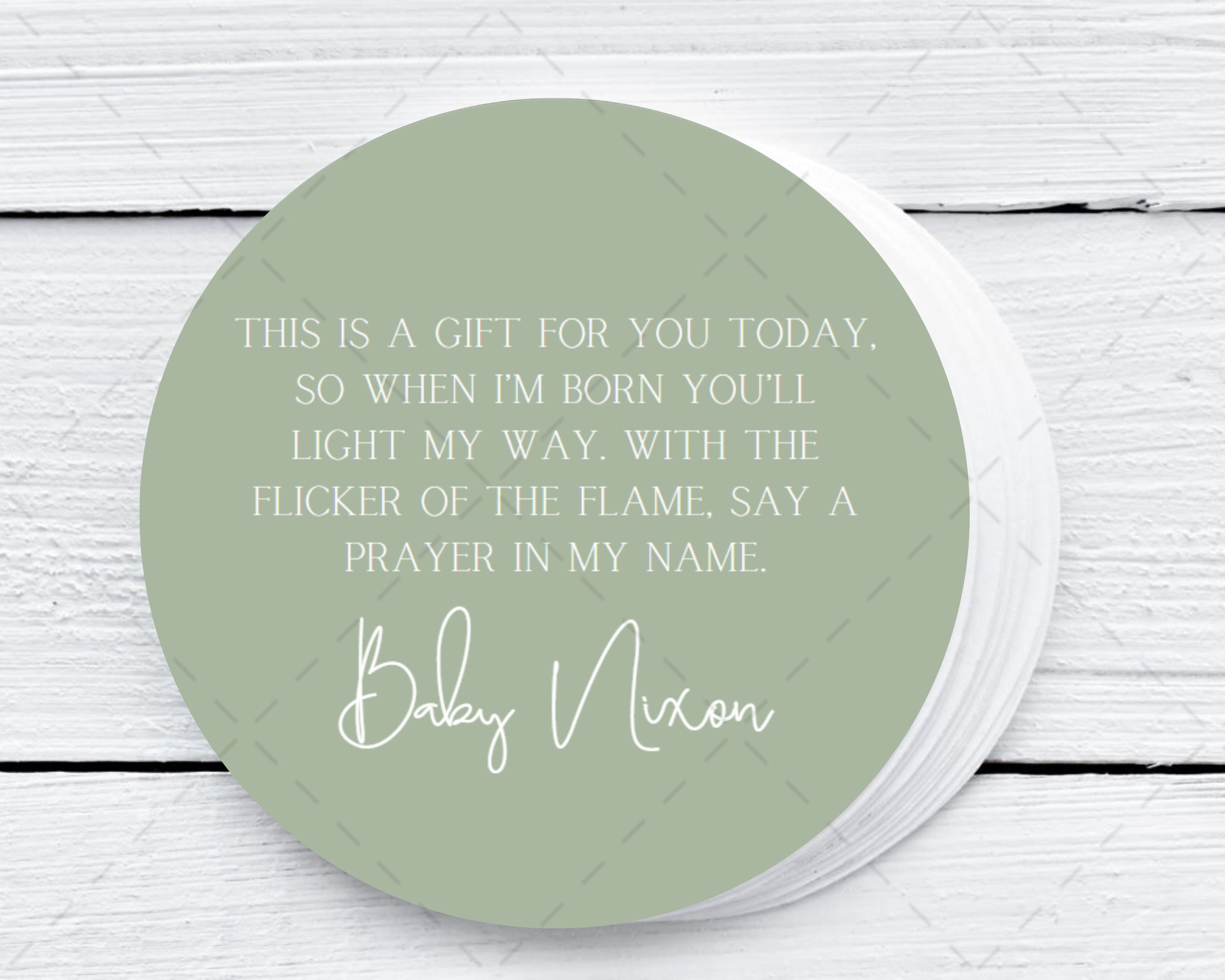 Custom Baby Shower Prayer Candle Favors: Set of 12, Soy Wax - Etsy