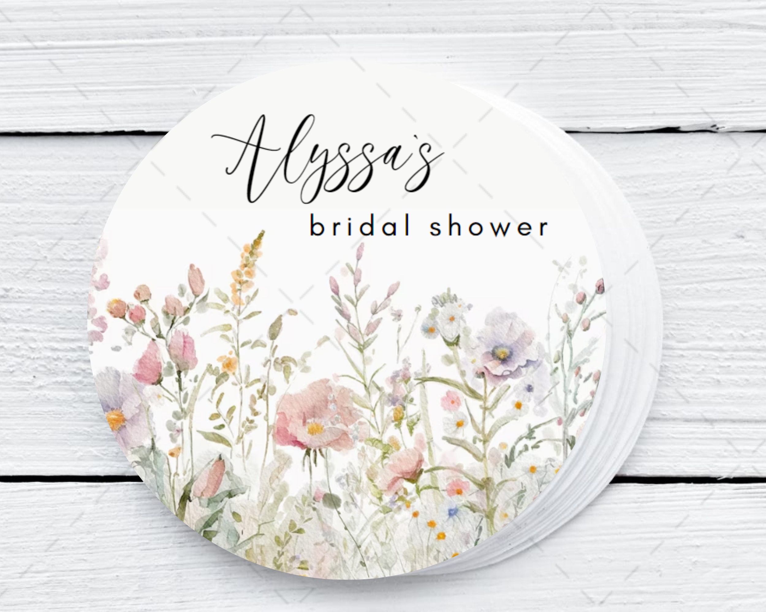 Wildflower Bridal Shower Favors: Personalized Soy Candles (set of 12 ...