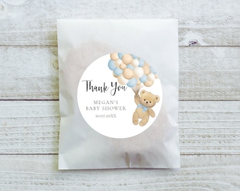 Teddy Bear Favor Stickers: Custom Baby Shower, Birthday Party