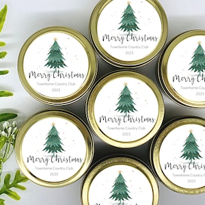 Bulk Christmas Candles - Corporate Gift - Christmas Candle -Happy Holidays -Corporate Gifts Candles -Personalized 4oz Soy Candles -Set of 12