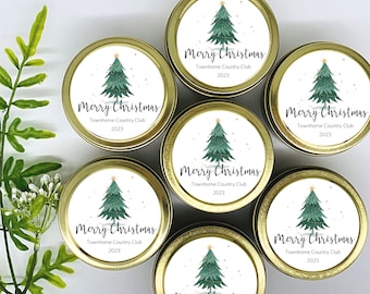 Personalized Christmas Soy Candles: Corporate Holiday Gifts, Set of 12