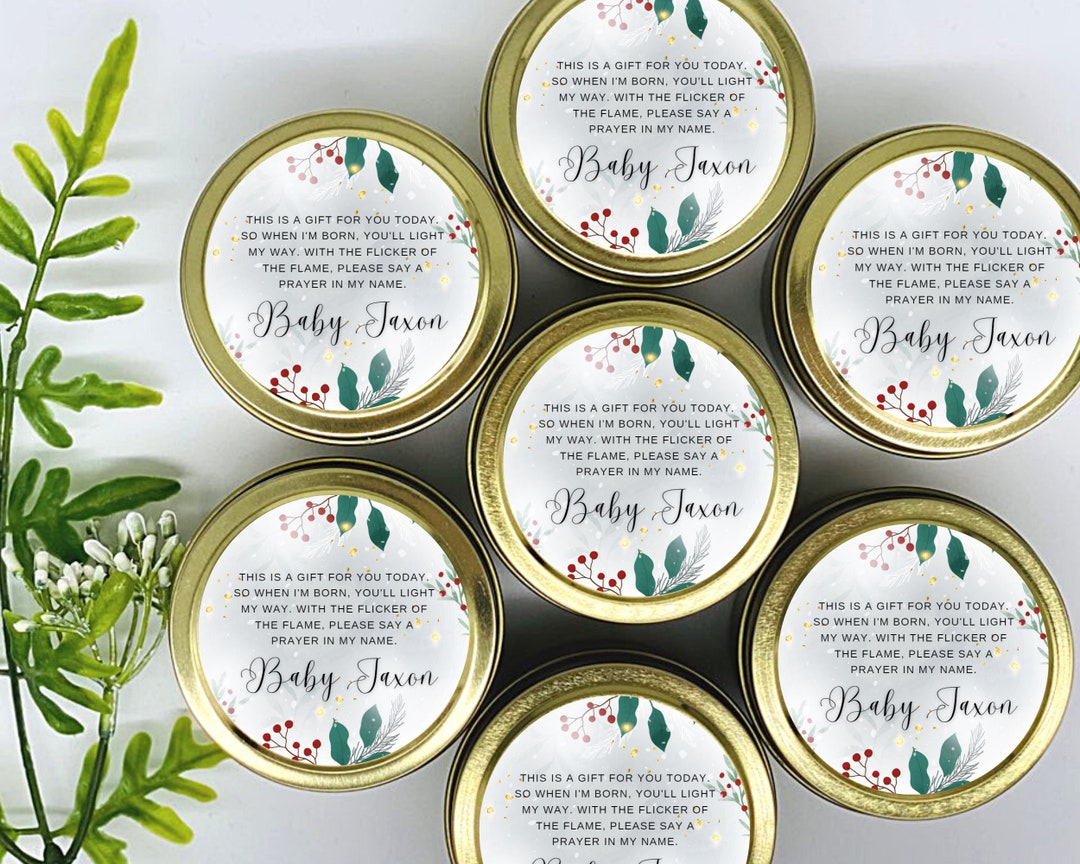 Christmas Prayer Candle Favors Prayer Candle Custom Baby Shower Gift