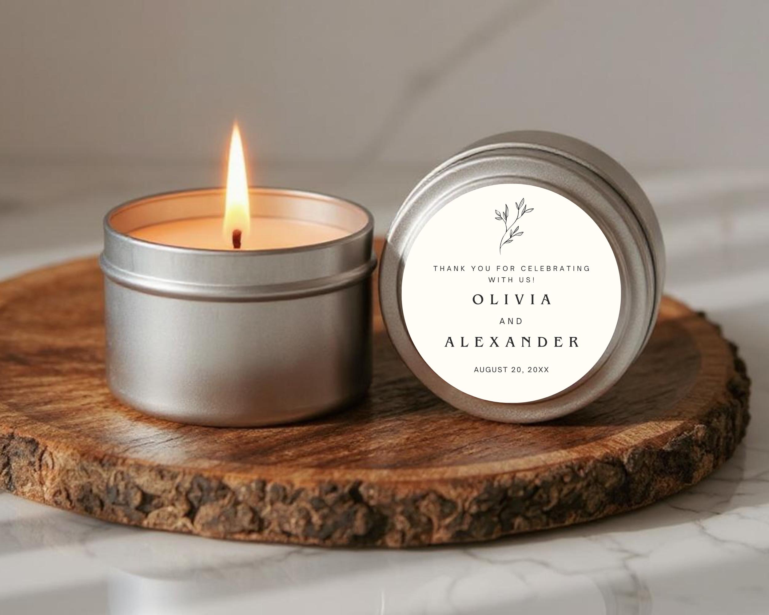Personalized Wedding Favor Candles: Soy Wax, Custom Label, Set of 1 - Etsy