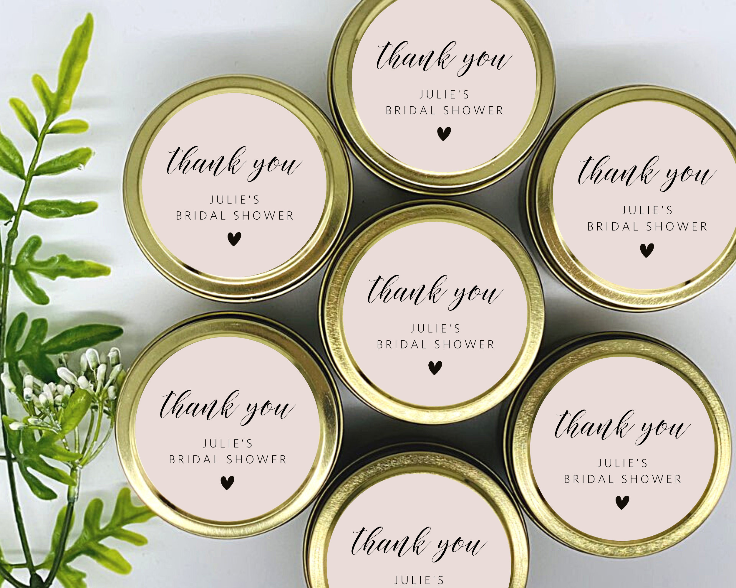 Personalized Soy Candle Wedding Favors