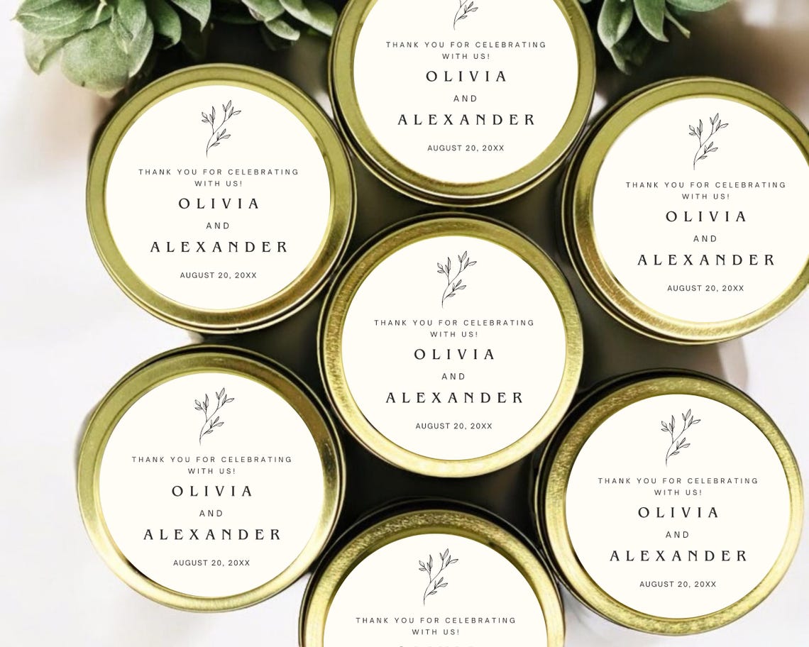 Personalized Wedding Favor Candles: Soy Wax, Custom Label, Set of 1 - Etsy