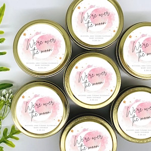 Girl Over The Moon Candles - Over The Moon Shower Favor - Pink Girl Over the Moon - Gender Neutral Baby Shower Favors - Set of 12