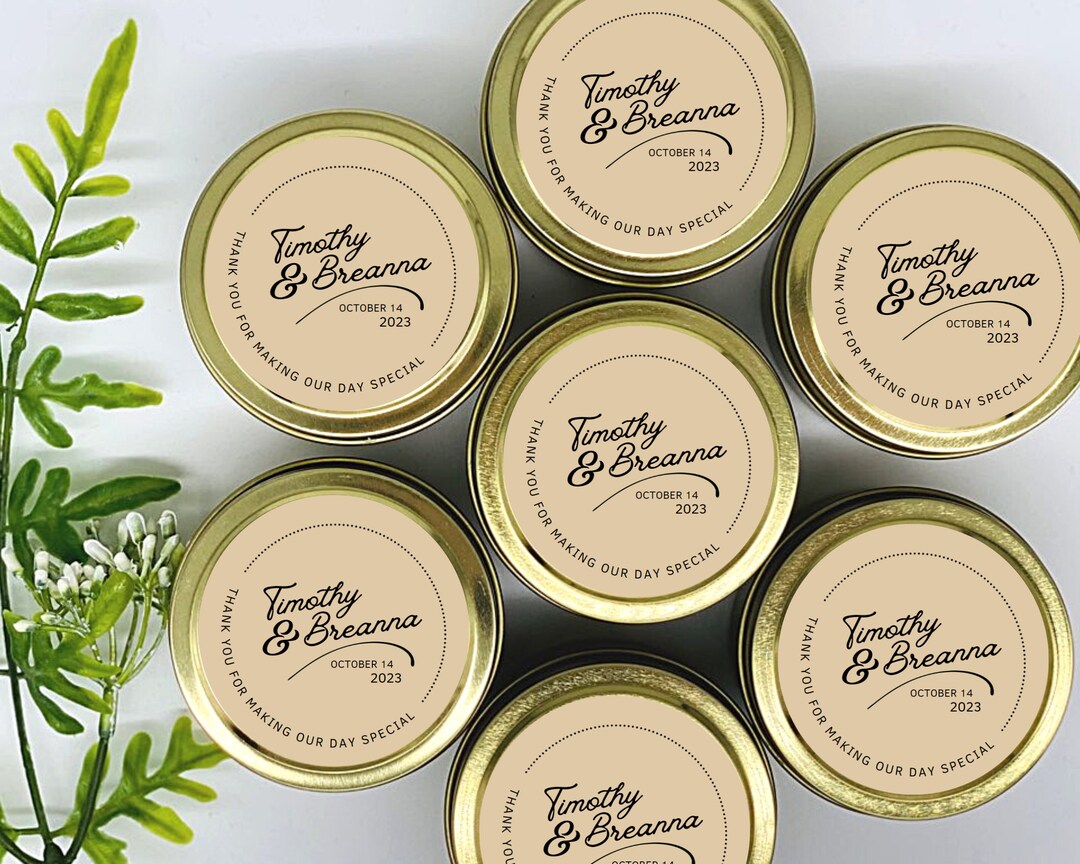 Personalized Soy Candle Favors: Wedding, Shower, Set of 12 - Etsy