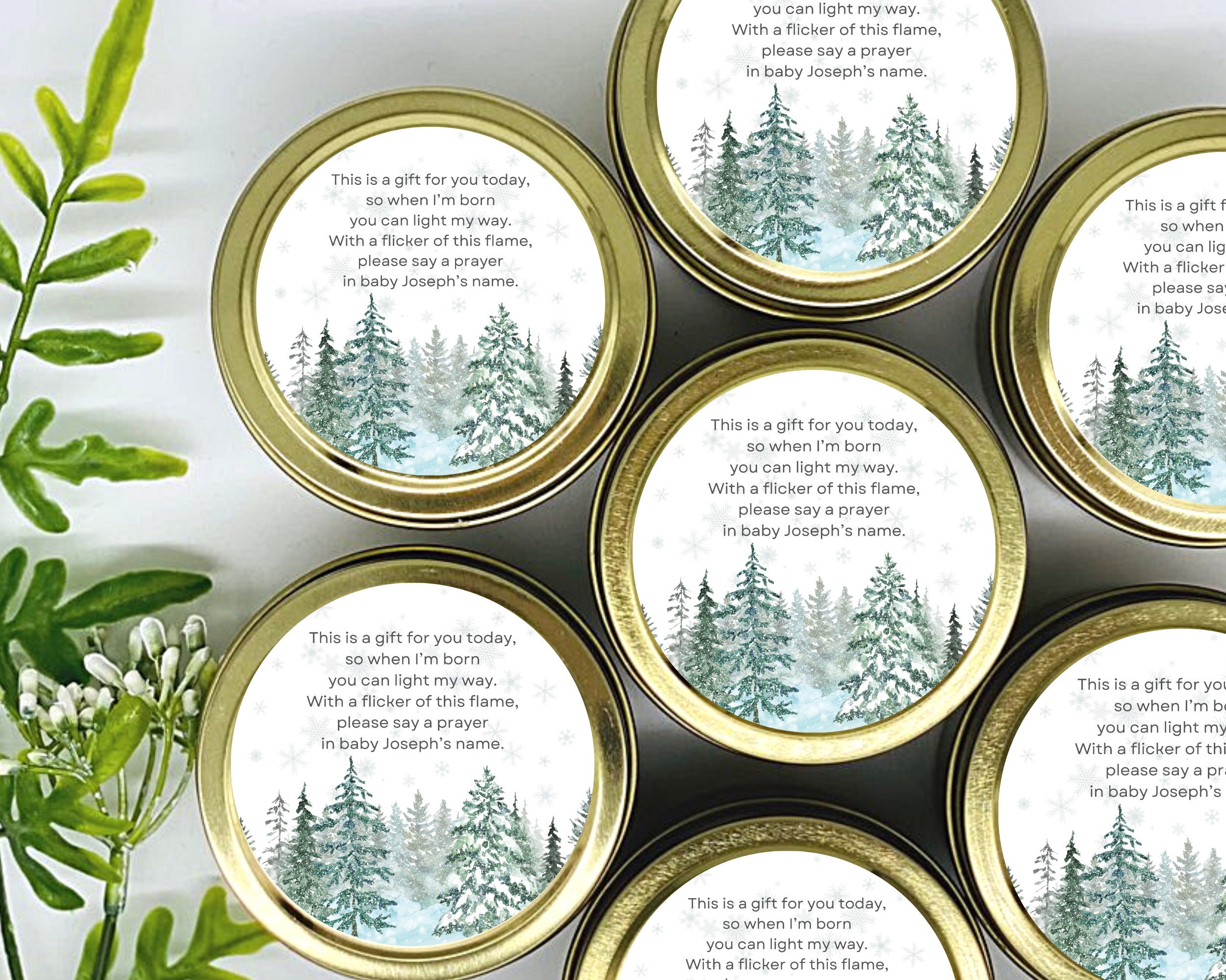 Personalized Winter Baby Shower Soy Candle Favors - Set of 12 - Etsy