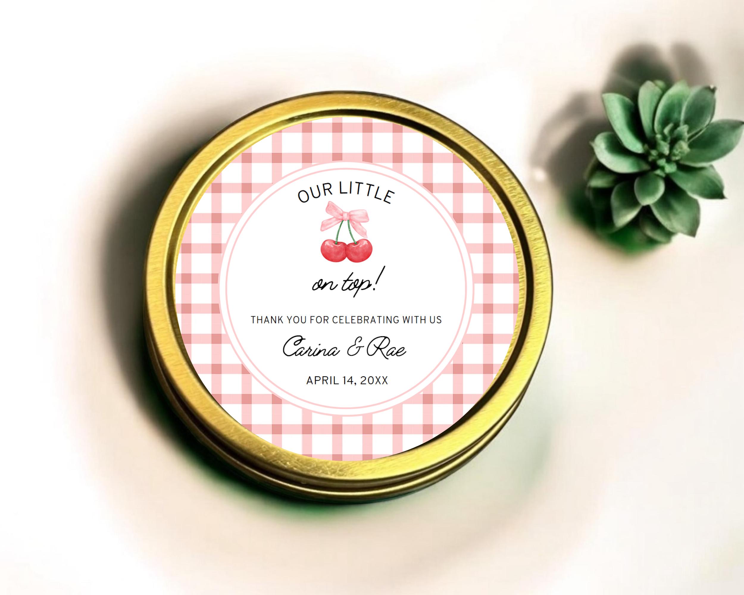 Cherry Baby Shower Favors: Personalized Soy Wax Candles - Set of 12 - Etsy