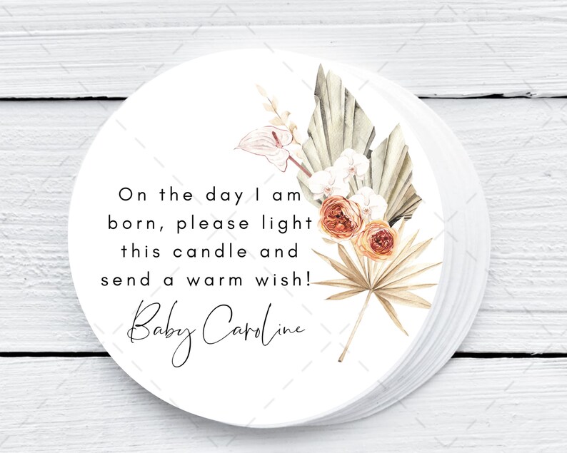 Boho Baby Shower Candles: Personalized Soy Wax Favors - Set of 12 - Etsy