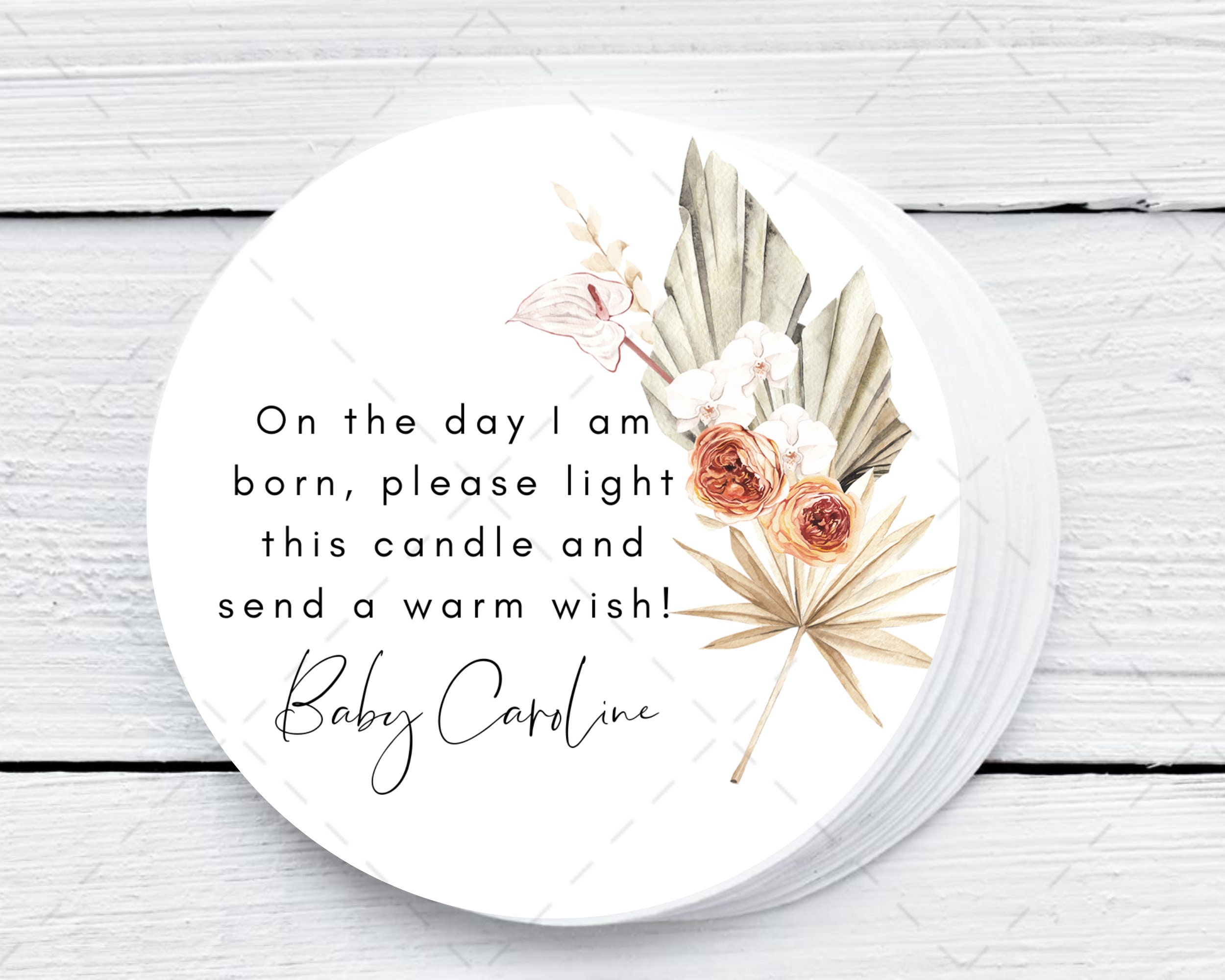 Boho Baby Shower Candles: Personalized Soy Wax Favors - Set of 12 - Etsy
