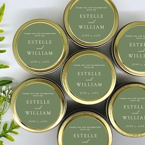 Personalized Soy Wax Wedding Favors, Set of 12 Bridal Shower Candles