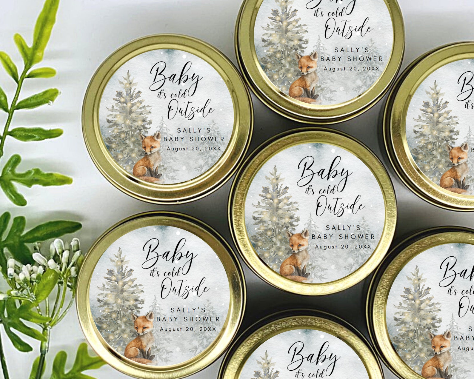 Winter Woodland Baby Shower Favors: Soy Wax Candles - Set of 12 - Etsy