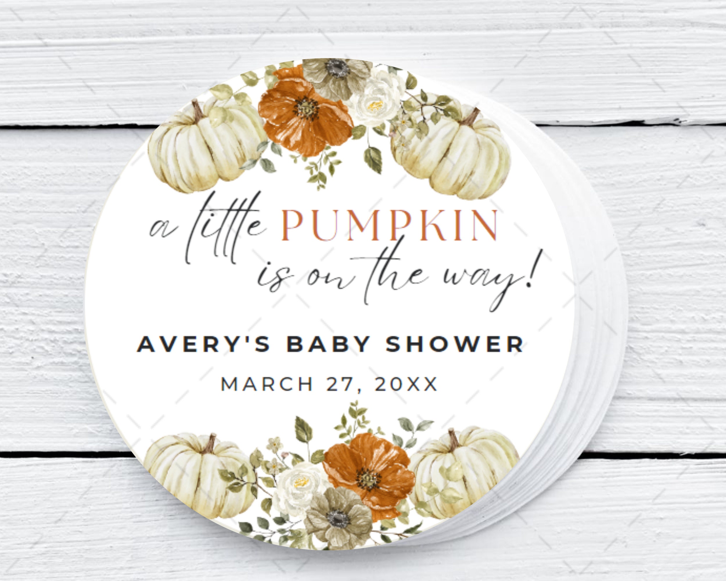 Personalized Pumpkin Baby Shower Favors: Soy Wax Candles, Set of 12 - Etsy