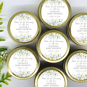 Baby Shower Candles - Wild Flower Baby Shower Favor - Neutral Baby Shower Favors - Baby Shower Favor Candles - Soy Wax Candles - Set of 12