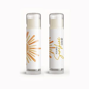 Sunshine Lip Balm Favors - Sending you Sunshine Baby Shower - Chapstick Favors - Personalized Lip Balm - Party Favors - All Natural Lip Balm