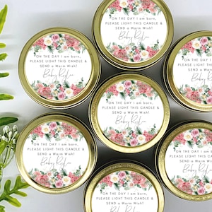 Prayer Candle Favors - Prayer Candle - Custom Baby Shower Gift for Guests - Baby Shower Favors - Girl Prayer Candles - Set of 12
