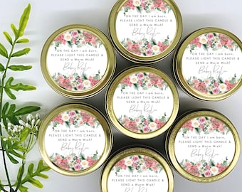 Prayer Candle Favors - Prayer Candle - Custom Baby Shower Gift for Guests - Baby Shower Favors - Girl Prayer Candles - Set of 12