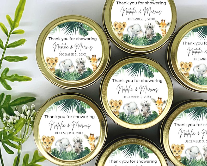 Jungle Candle Favors Safari Baby Shower Candles Jungle Etsy