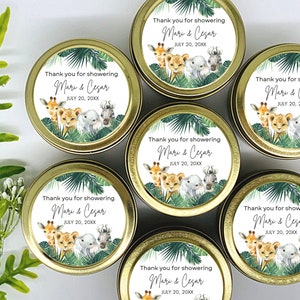 Jungle Candle Favors - Safari Baby Shower Candles - Jungle Safari Baby Shower - Girl Safari Favors - Safari Party Favors - Set of 12