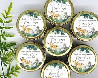 Jungle Candle Favors - Safari Baby Shower Candles - Jungle Safari Baby Shower - Girl Safari Favors - Safari Party Favors - Set of 12